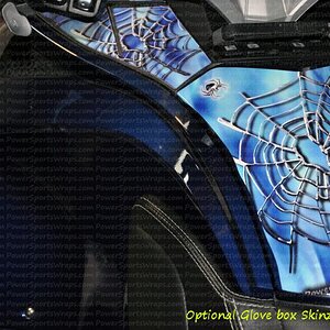 Need more than the Dash skinz? You can add our optional glove box to finish off your custom look.  Contact us: pete@powersportswraps.com