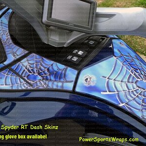 Accent the dash of your Can-am SPyder RT or RTS with our Dash skinz kit. 12 pieces + glove box is available.