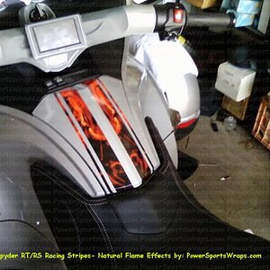Here is the RT glove box with the Flame racing stripes .