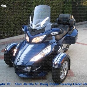 Check out this Orbital Blue RT with our Silver Metallic GT racing stripe kit on it.  Dennis also wanted the fender section done & it looks great & rea