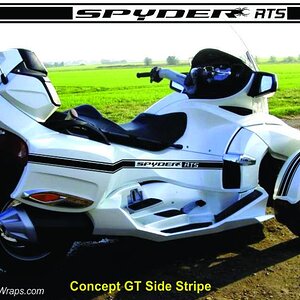 RTS RACING STRIPE CONCEPT- This was an idea we had for those who wanted a side stripe. Notice the text cut into the stripe with the spider.