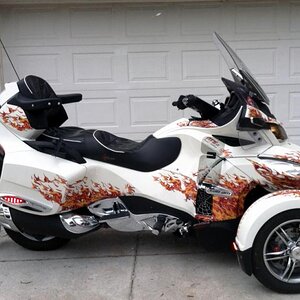 Notice the direction to the flames this was to simulate movement as if the bike traveled through a fire.