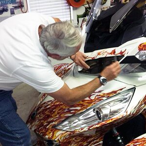 Here is Dan installing his Head light tint.. we now offer these as kits for the RT.