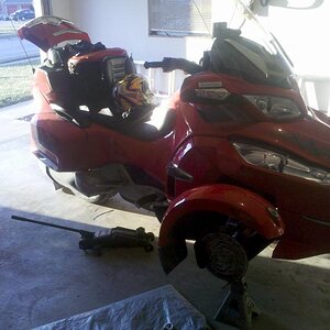 Rotate front tires after getting New rear tire from dealer at 21,700 miles in Jan 2012 at Walmart for $23.