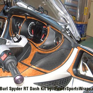 Honey Burl Dash RT Spyder - We offer darker wood accents if you want a bit darker feel for your RT