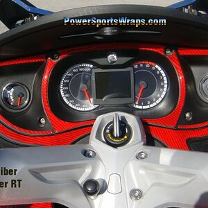 Red Carbon Fiber Dash kit   RT Spyder
Our 12 piece kit is a great addition for your Spyder if you are looking to make your bike stand out from all the