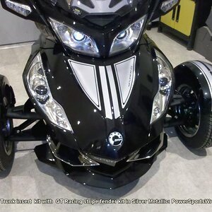 RT insert Silver Met - Spyder RT GT Racing stripes on the fenders and our RT trunk insert make a great combo.  Take the them to the saddle bags with o