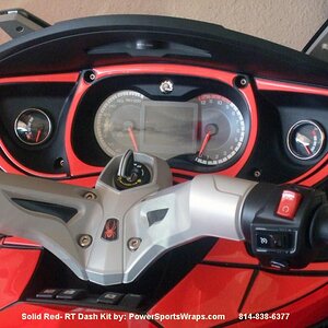 Solid Red RT Dash kit :  This is an example of our Solid Red dash kit installed on a Red RT. This is just 1 of many colors available in our new 12 pie