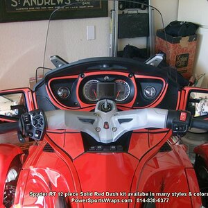 Solid Red RT Dash kit: The dash kit really adds a lot to the look of any Spyder. Contact us for order details..