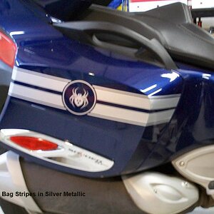 Side saddle bag stripe available in many colors.  Make your RT stand out from all the others by adding this super cool accent kit to your bike. 814-83