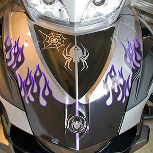 Best flame - Black/Purple piping with Black Widow RT trunk insert kit (text delete) Gail H. Spyderlovers member.