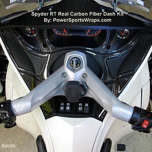 Full over view of the Real CF RT dash kit. Easy to apply just peel and stick.