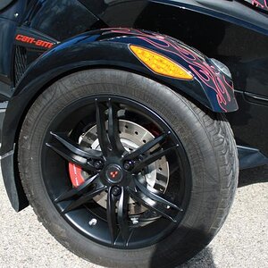 Black powder coated rims