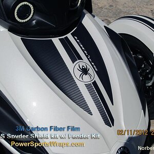 RS Spyder Shield w  fender kit 2- 3M carbon Fiber film.