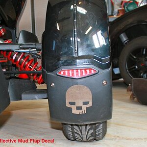 mud flap decal- Joe wanted some reflective decals for the back of his fenders.  We produced these for him.