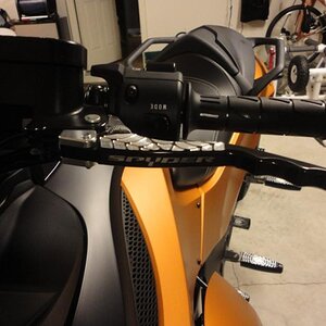 Black Anodized Billet Clutch lever with engraved Spyder logo