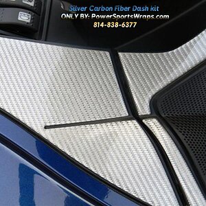 Silver Carbon Fiber RT Dash - Here is a close up view of nice this kit really looks. Precision fit and easy to apply.
