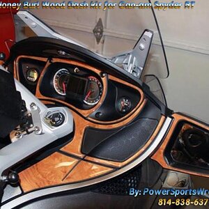 To order Honey Burl dash kit for your Spyder call 814-838-6377