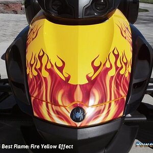 RS Best Flame  Fire Yellow Effects added to match the features and color of John's Spyder.