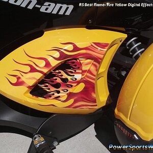 John did a great job incorporating the flames we provided on the side case of the bike.  Very clever how he put the small flames on the inside of the 