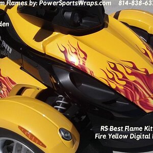 RS Best Flame  Fire Yellow Effects: This really shows how the complete bike comes together when you see the side profile.