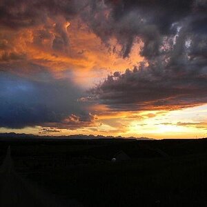 DSCN0213 Dramatic sundown over the Glacier Range, Glacier National Park.....taken from Tohcho, Mt, June 2011.....