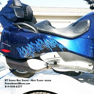 Best Flame- Saddle bag stripes...NOW AVAILABLE!  Add the same flame theme to the back bags on your  RT.