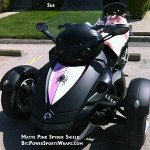 Pink Black widow RS shield : This one was custom created to meet the customers request for Light Pink.