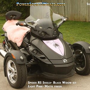 Pink Black widow RS shield: PowerSportsWraps.com 
814-838-6377