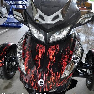 RT Natural flame- Just look at the true fire look. All you do is peel and stick this pre-cut kit on your Spyder.  814-838-6377
