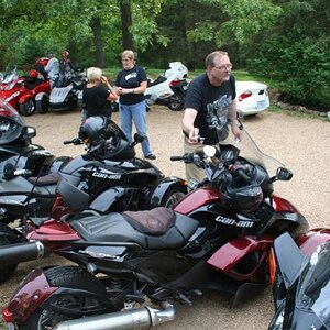 Butch, Anne & Kathy outside the Wildwood Springs Lodge.