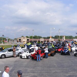 Some more of the bikes at the fuel stop on the Route 66 ride.