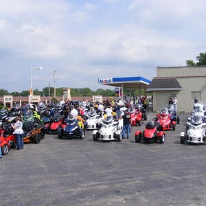 Gas stop on Route 66 ride.
