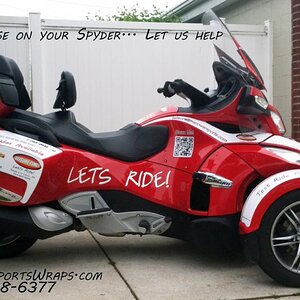 Make a bold statement by advertising your business on your Can-am Spyder.