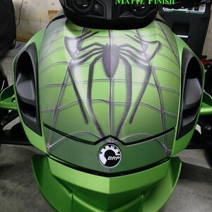 Spidy on web green- Create a real custom look on your Spyder by adding our Trunk wrap in matte finish. 814-838-6377