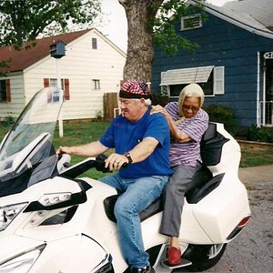 Giving mom her first bike ride.