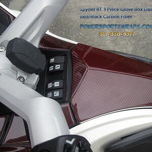 Red/Black Carbon Fiber glove box Spyder RT dash kit