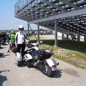 Lined up, ready to go on the track for the first time.