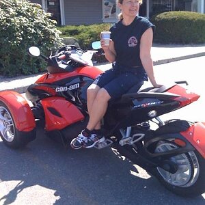 dee relaxing with coffee