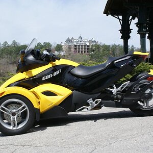 GaryTheBadger in Eureka Springs, AR with infamous "haunted" 1886 Crescent Hotel in the background