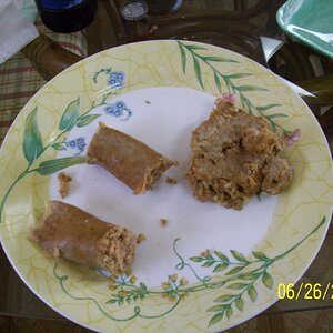 Jennifer's boudin and sausage sandwich.