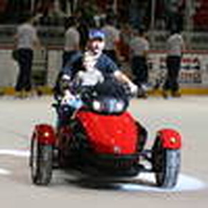 ON the ice at the hockey game!