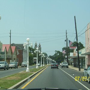 Franklin, LA boulevard. The light poles swivel (or used to) to let the large sugar cane haulers through the narrow street.