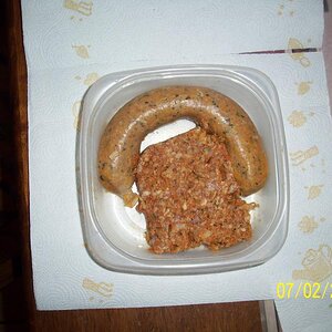 This was Dudley's boudin (crescent for the unknowing) and the other is hogs head cheese. Enough said about that.

If you ain't tried it, you'll never 