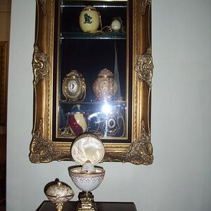 Another shot. The large egg on the table contained the smaller egg you see inside of it. Inside of the small egg was a large ring the governor gave to