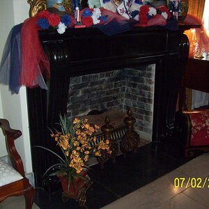 Black marble fireplace; Italian I think.