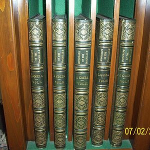 Various sized volumes. There were 2 smaller versions that someone hand copied and used some type of shiny paint/pens....not sure, but beautiful.