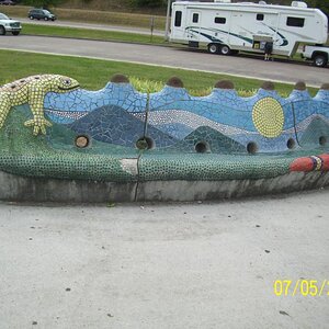 Interesting bench at the welcome center.