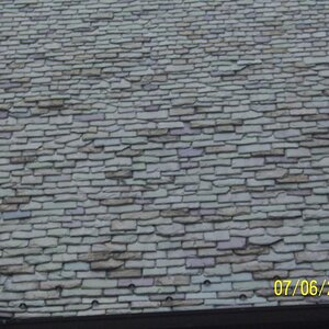 Roof of the the church on Lookout Mtn
This is, or looks like stone or slate?  Anybody know for sure?