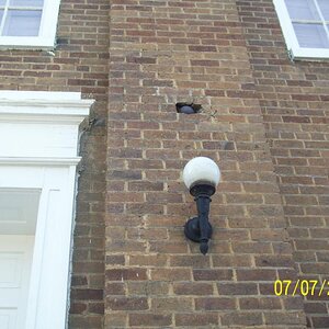 The cannon ball. Also known as "Canon Ball Church".  
Link for the history http://greenevillecpchurch.org/index.php?template=view_aboutus&recno=1